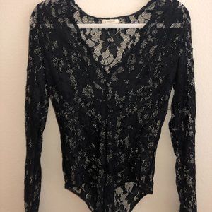 Mind Code Black Lace Body Suit.  Size Medium/Large